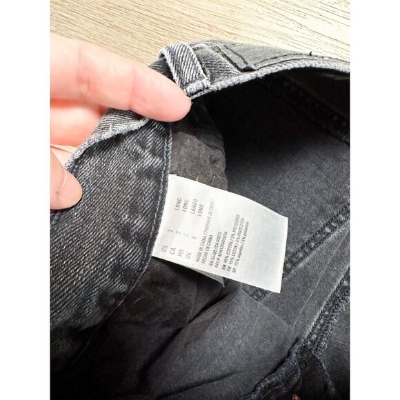 American Eagle Cut Off Hi Rise Girlfriend Denim Shorts 2 Black Womens - Picture 14 of 14